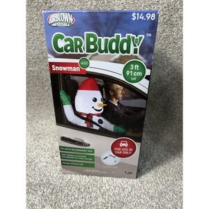 Gemmy Air blown Inflatable Car Buddy Snowman 3ft LED Lightup Passenger Seat